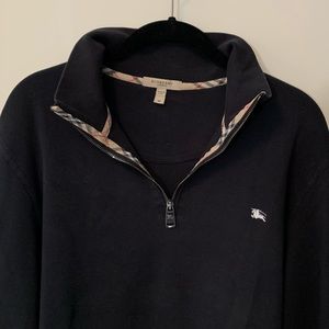 Burberry Men’s black quarter zip sweater Sz. M